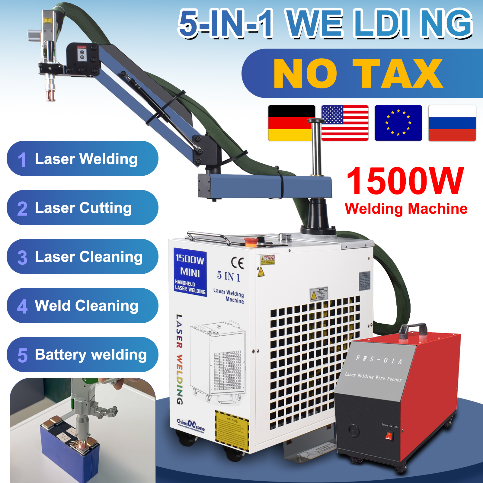 Handheld Laser Welding Machine - BWT 5 in 1 Fiber Laser