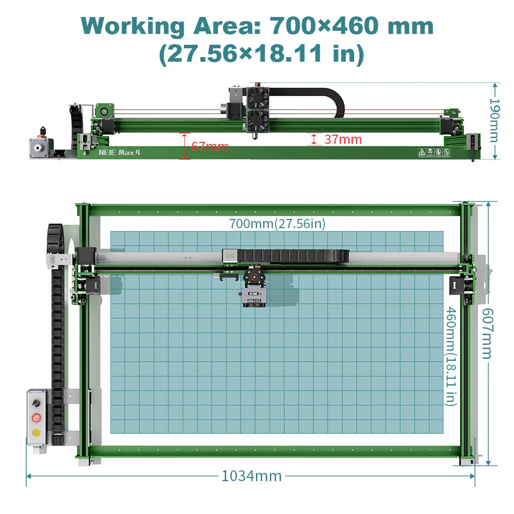 Industrial NEJE Max 4 V2 E80 2 - Industrial Laser Engraver For Wood reseña y precio