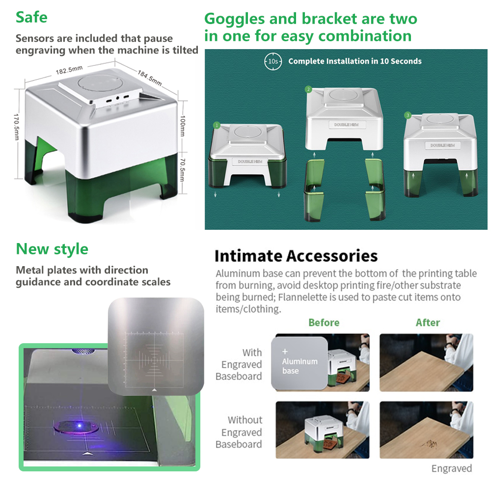 3W Mini Laser Engraver Portabl - Industrial Laser Printing Machine reseña y precio