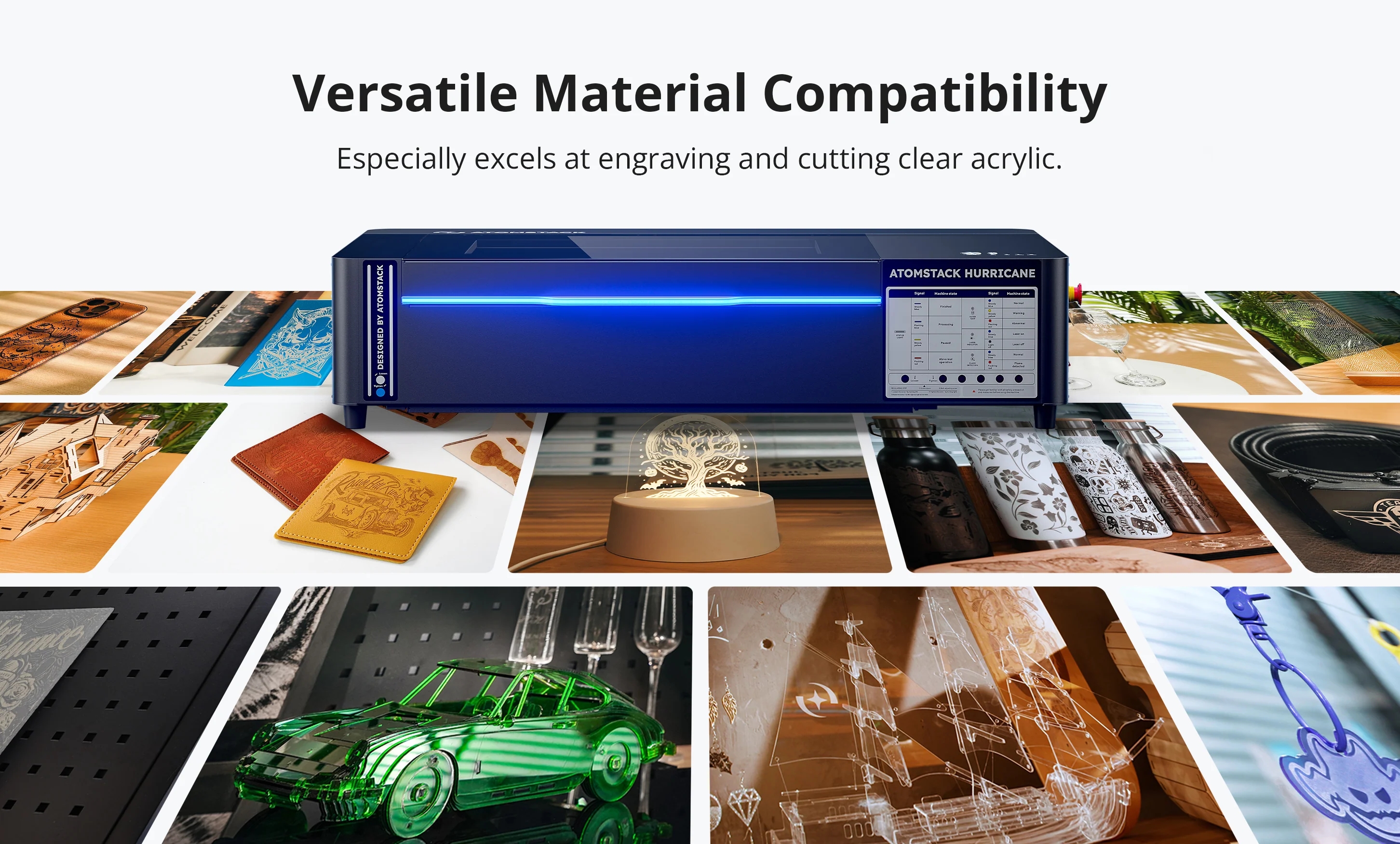 Atomstack Hurricane 55W Co2 La - Industrial Laser Engraver For Wood reseña y precio