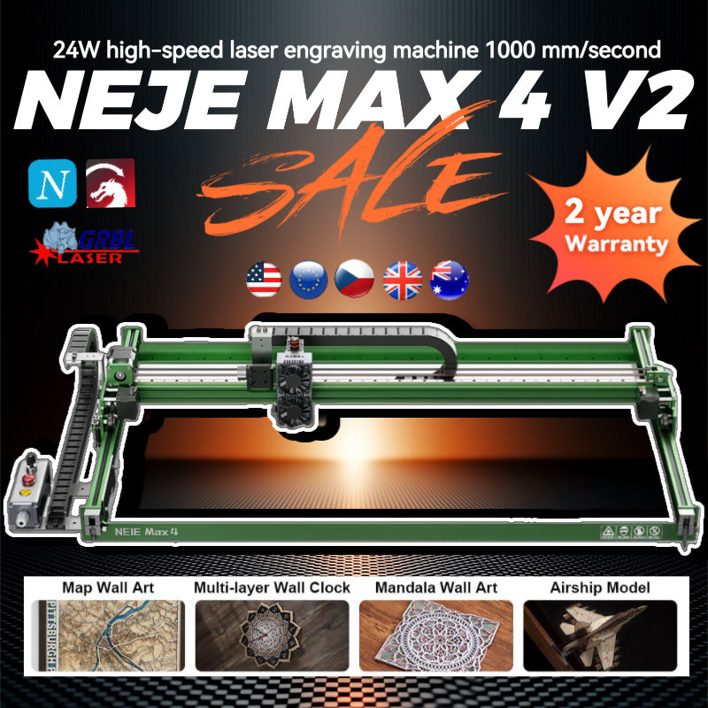 NEJE Max 4 V2 E80 24W High-Spe - Industrial Laser Engraver For Wood reseña y precio