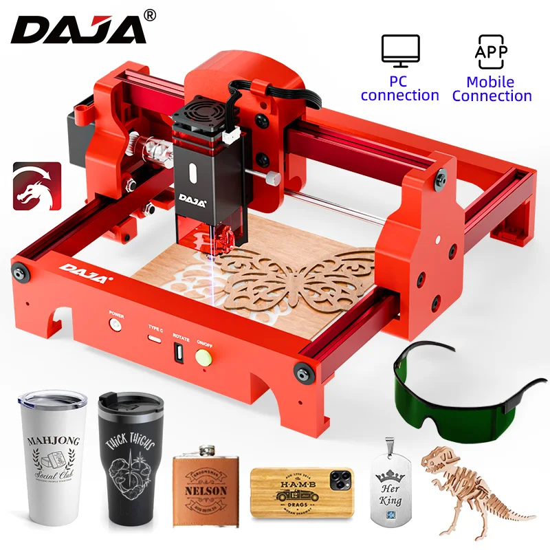 DAJA A7 Laser Engraver 5W Mini - Laser Engraving Software reseña y precio