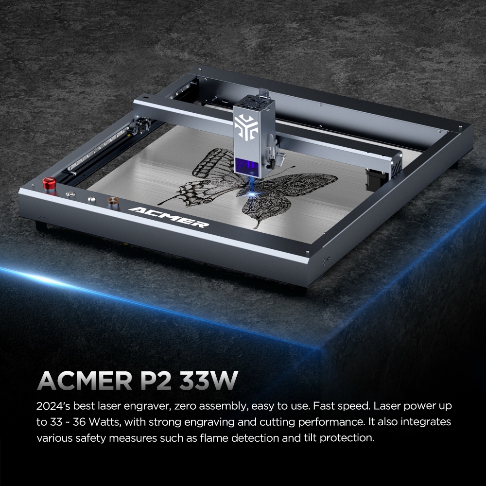 ACMER P2 33W lasers Engraver W - Industrial Laser Engraver For Wood reseña y precio