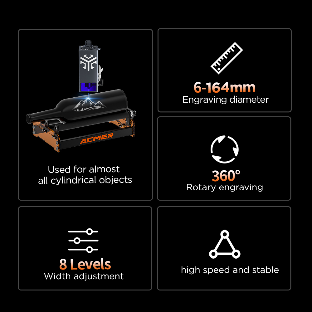 ACMER M3 Laser Rotary Roller 3 - Laser Engraving Software reseña y precio