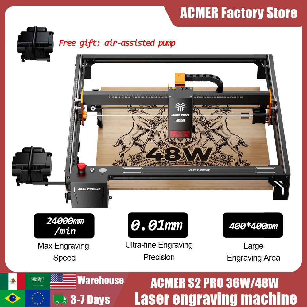 ACMER S2 PRO 36W/48W Laser Eng - Laser Engraving Software reseña y precio