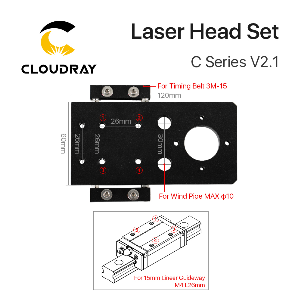 Cloudray CO2 Laser Head Set Di - Laser Focus Lens reseña y precio